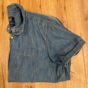 Denim Short Sleeve Button Down
